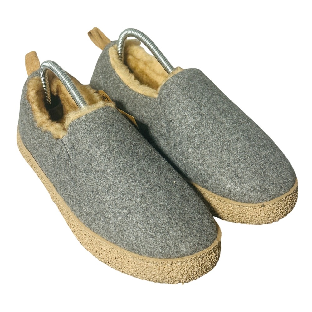 Merrimac Women's Gray Wool Lined‎ Slip On Slippers Shoes Size Unknown